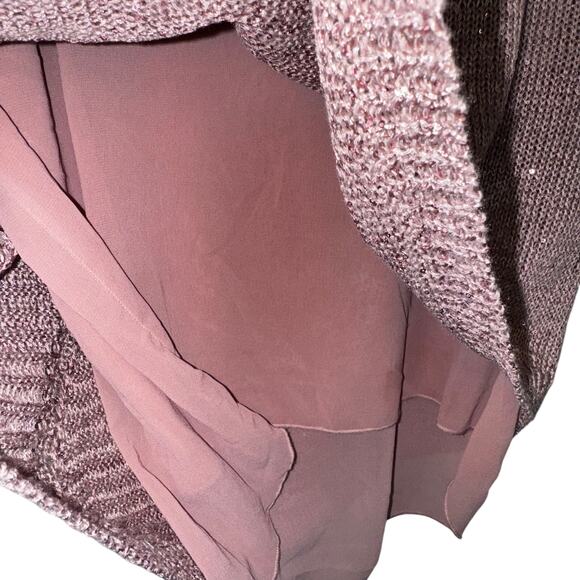 Sioni Pink Layered Sequin Knit Top Women’s Medium - Picture 6 of 6